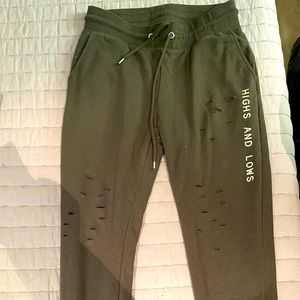 Forever 21 Green Men Distressed Joggers